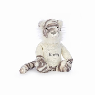 Jellycat Bashful Snow Tiger with Cream Jumper New Zealand | NHRJY3257